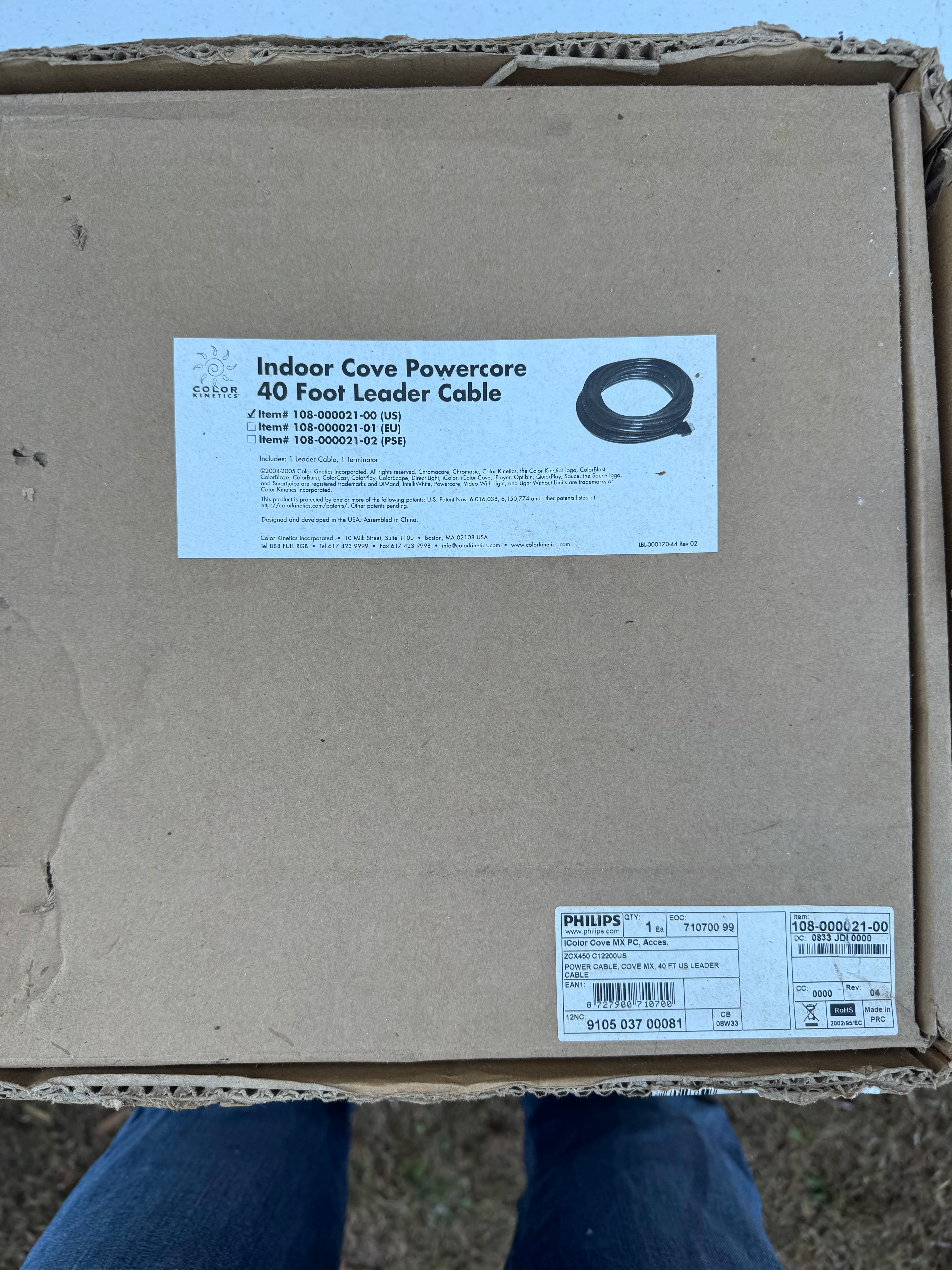 Philips Color Kinetics Indoor Cove MX Powercore Leader Cable – 40 ft