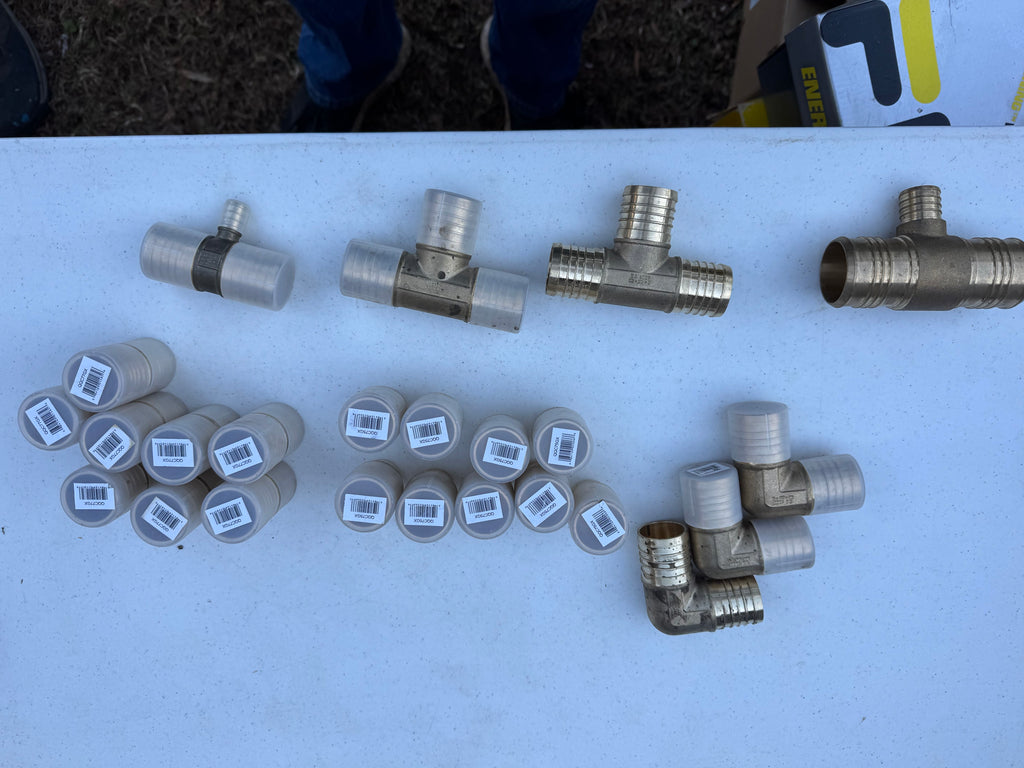 Lot of Brass PEX Fittings – Couplings, Elbows, Tee Connectors